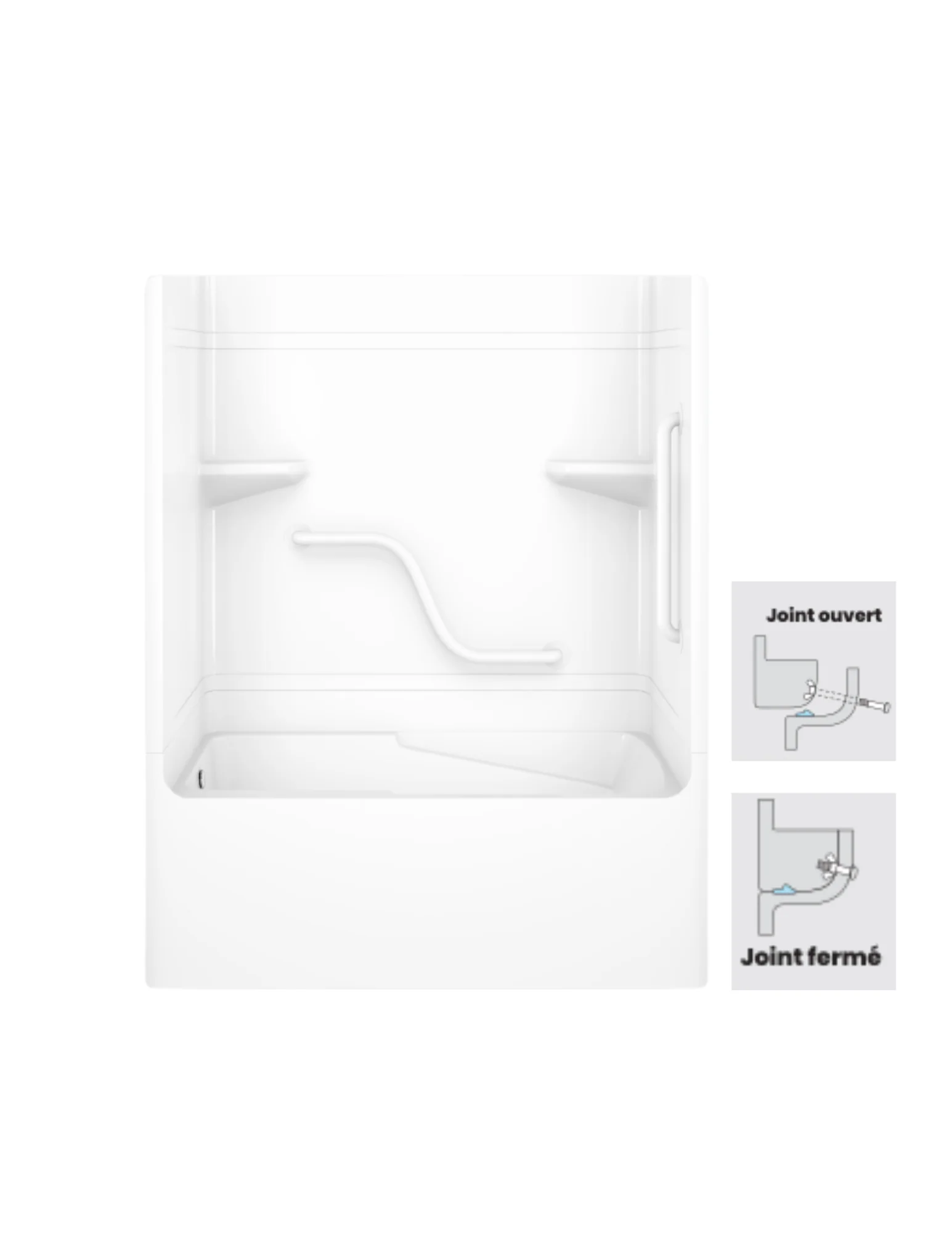 Bain/douche 60" 2 Pièces Longevity collection Horizon (sans toit) - Image 4