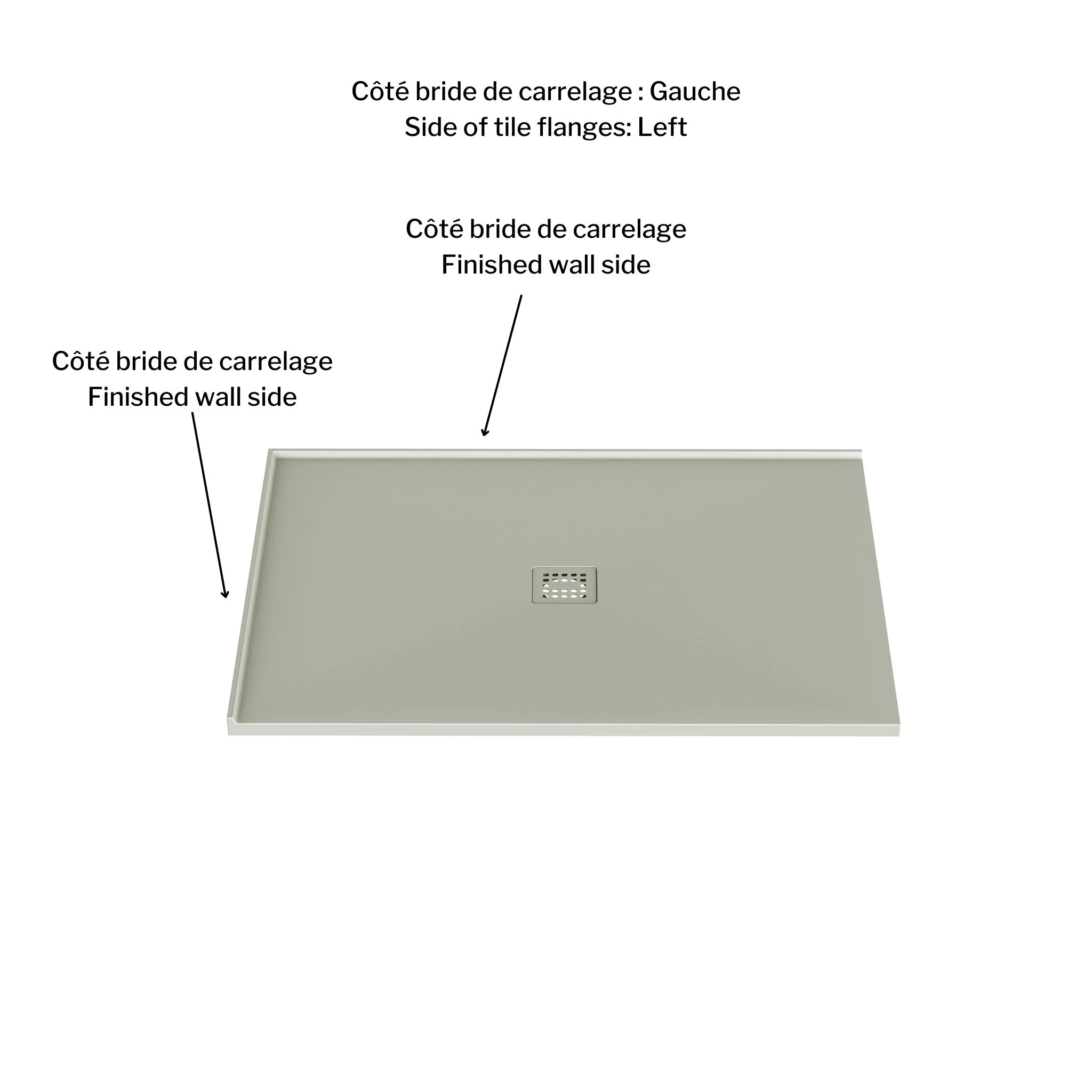 Base de douche en aggloméré de pierre 2 côtés 48" x 36" - Image 10