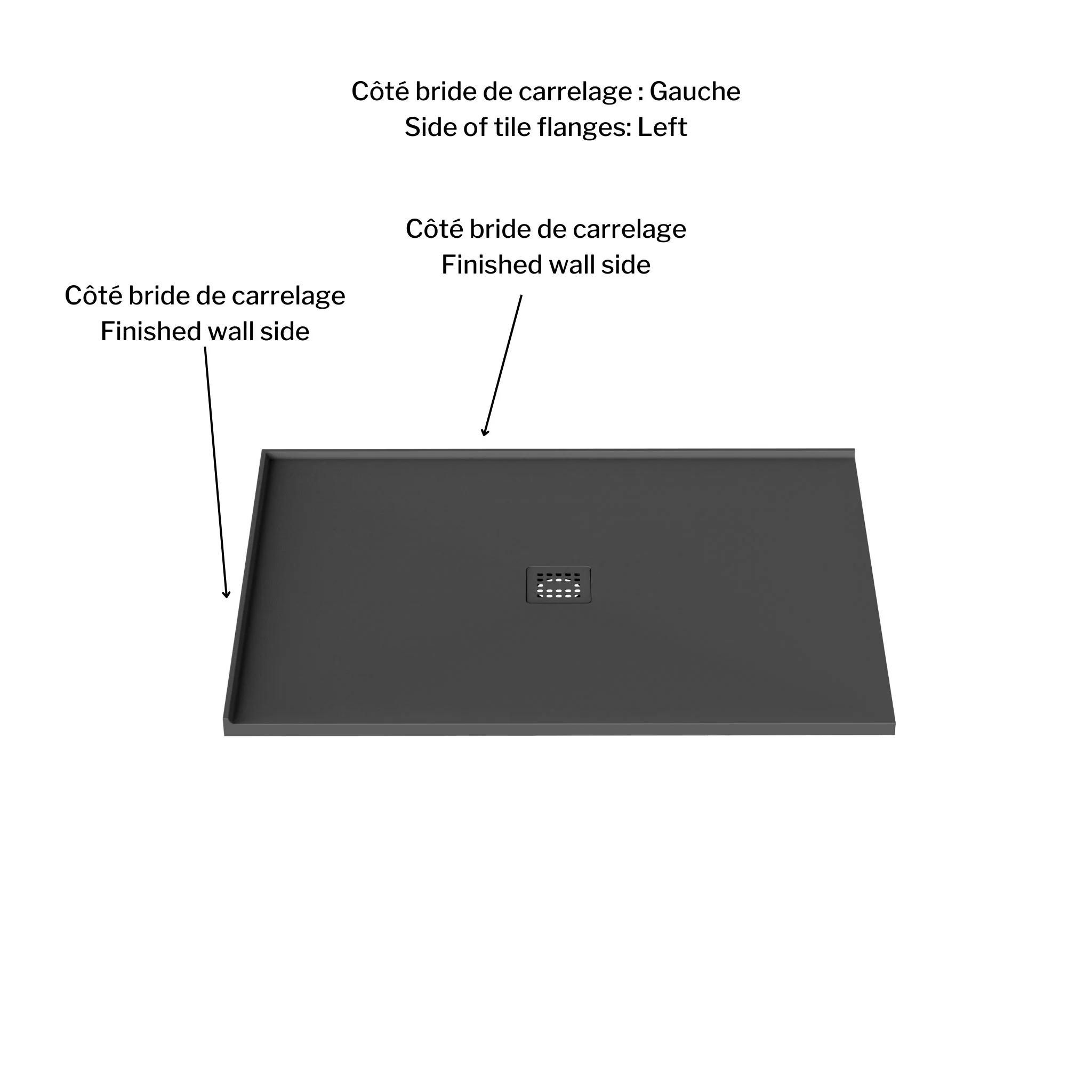 Base de douche en aggloméré de pierre 2 côtés 48" x 36" - Image 12