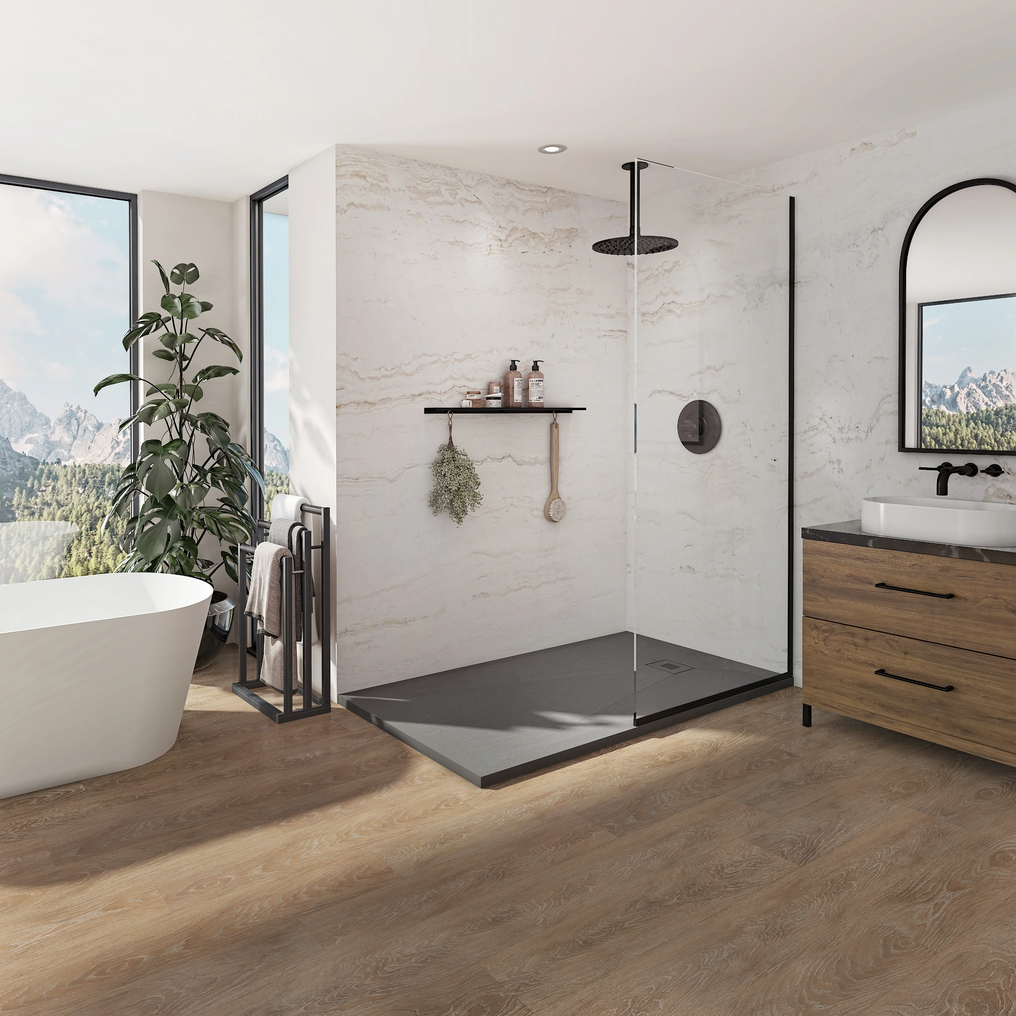 Base de douche en pierre d'ingénierie Pietra - Image 3