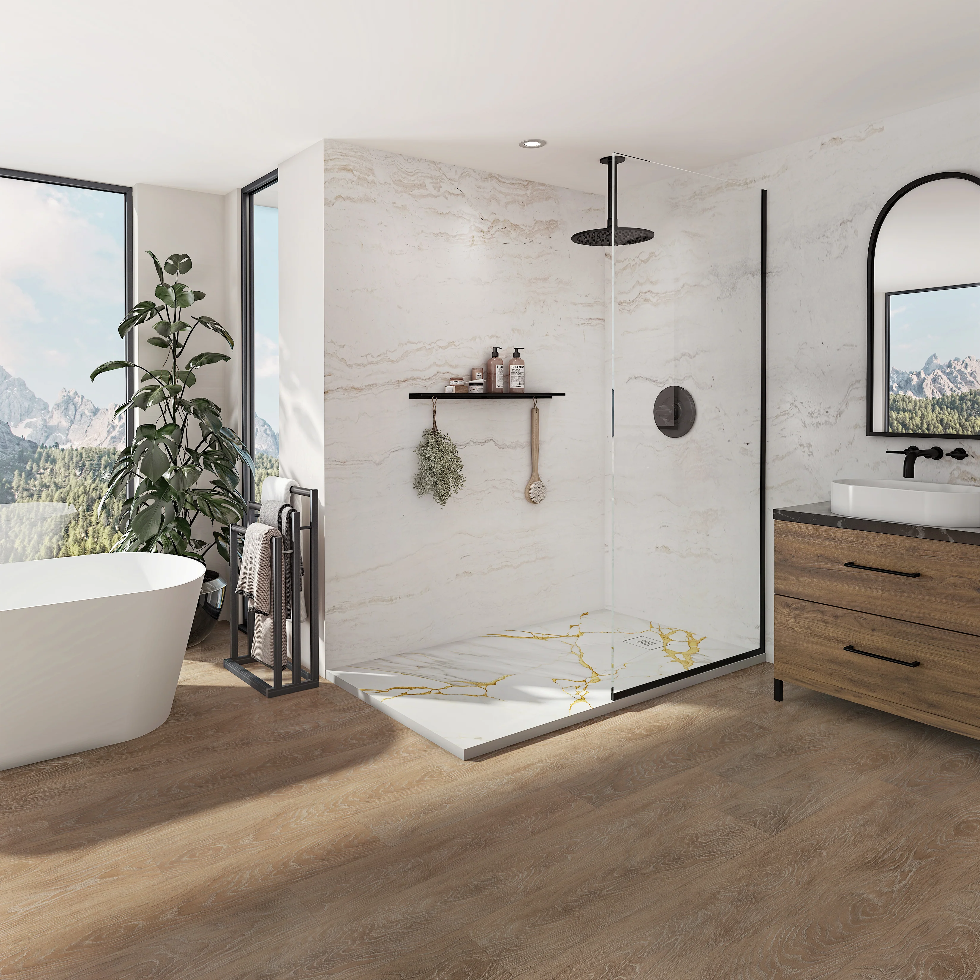 Base de douche en pierre d'ingénierie Pietra - Image 4