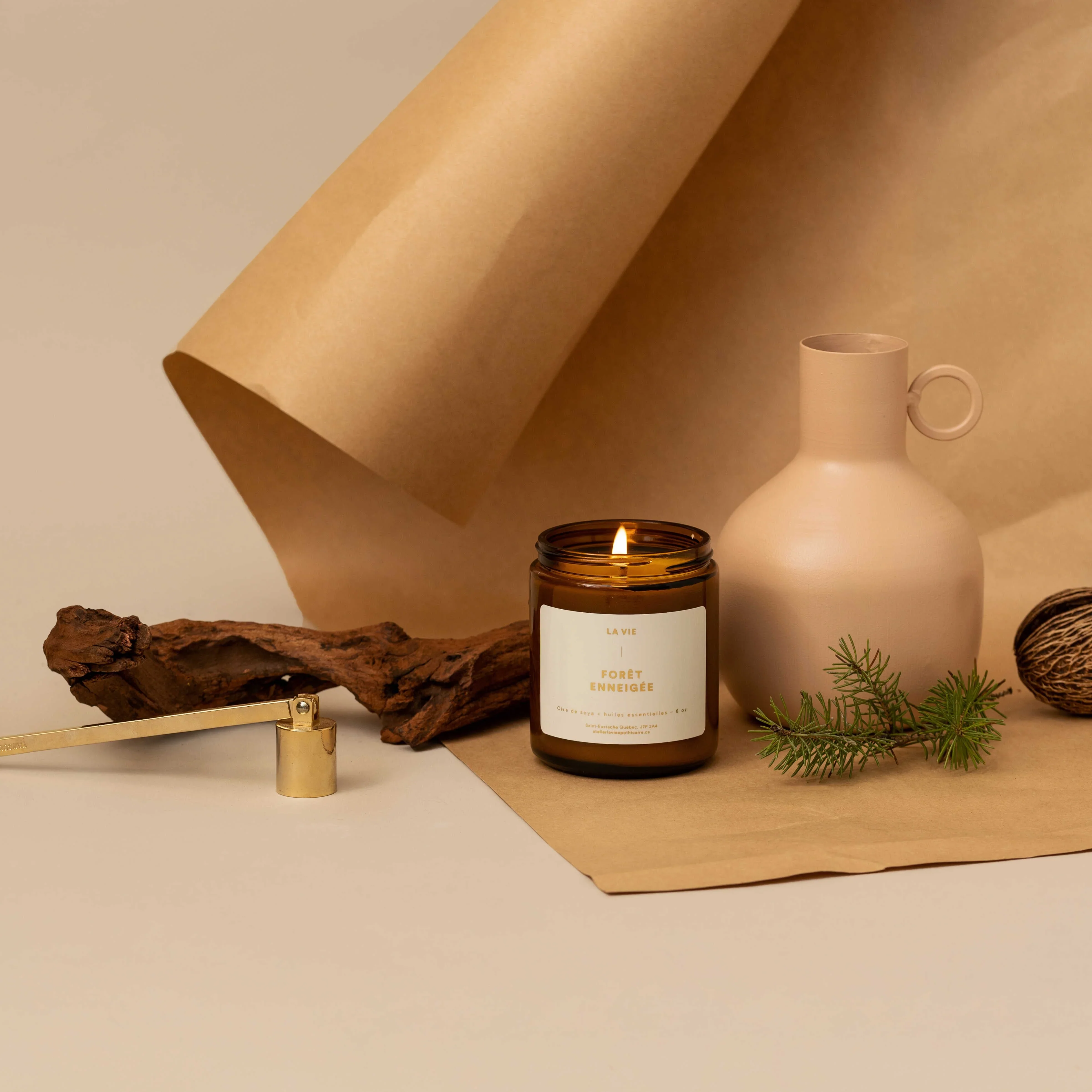Bougie Forêt Enneigée