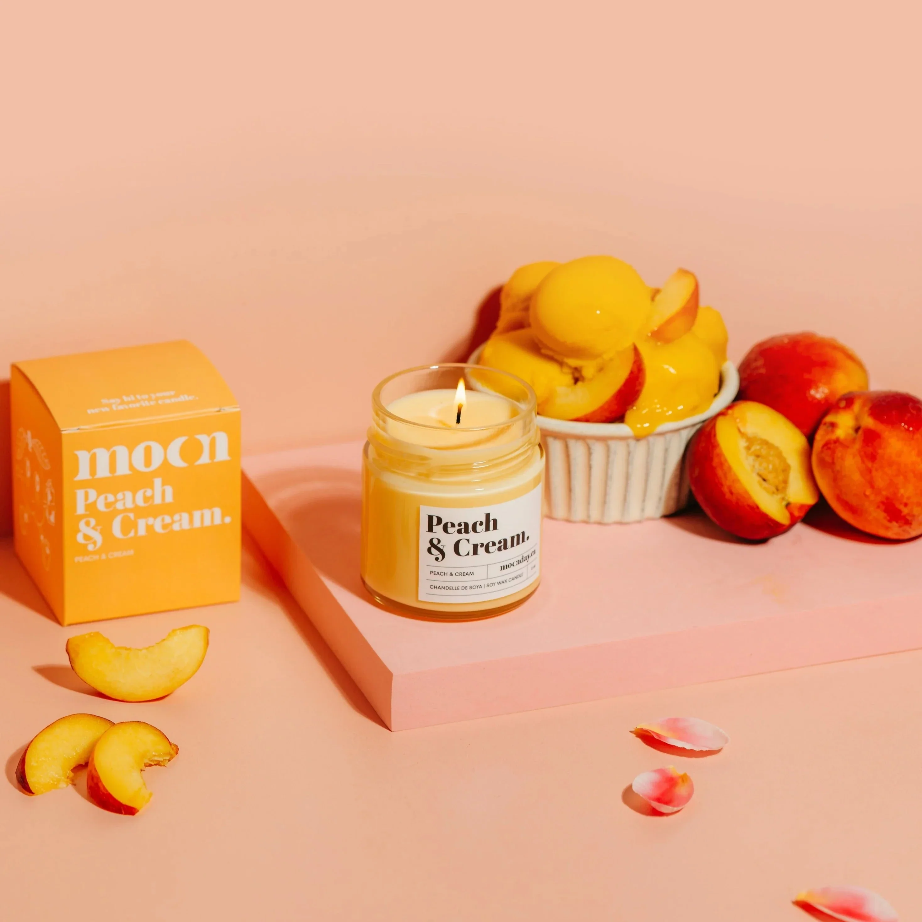 Bougie peach & cream