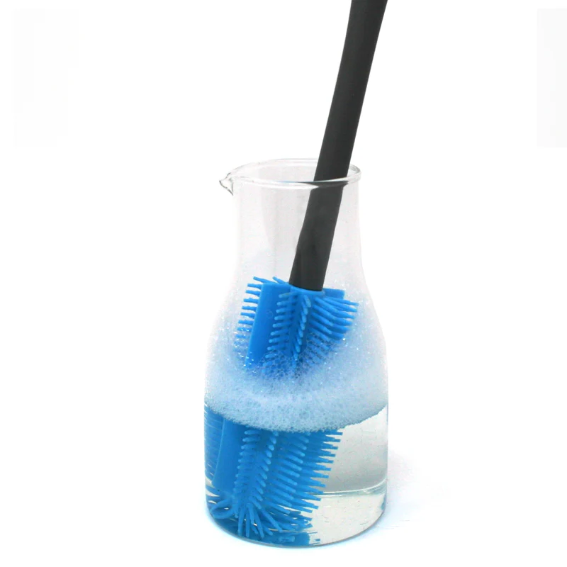 Brosse pour cuisine en silicone, noir et bleu