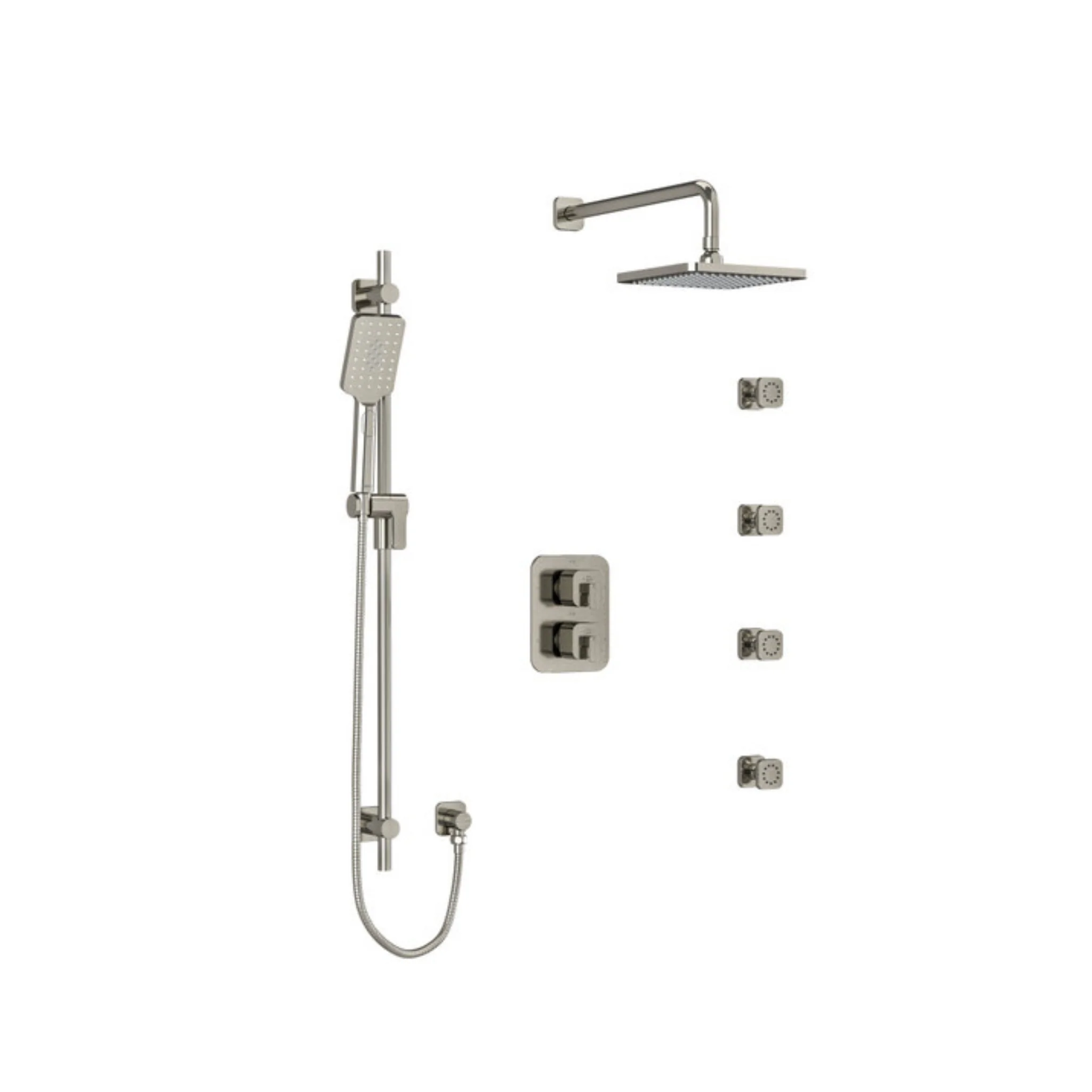 Double Système de Douche Coaxial - Douchette sur Rail, 4 Jets Corporels, Collection Equinox - Image 2