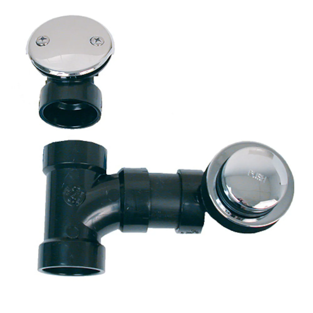 Drain de bain trop-plein sans tuyaux en ABS chrome