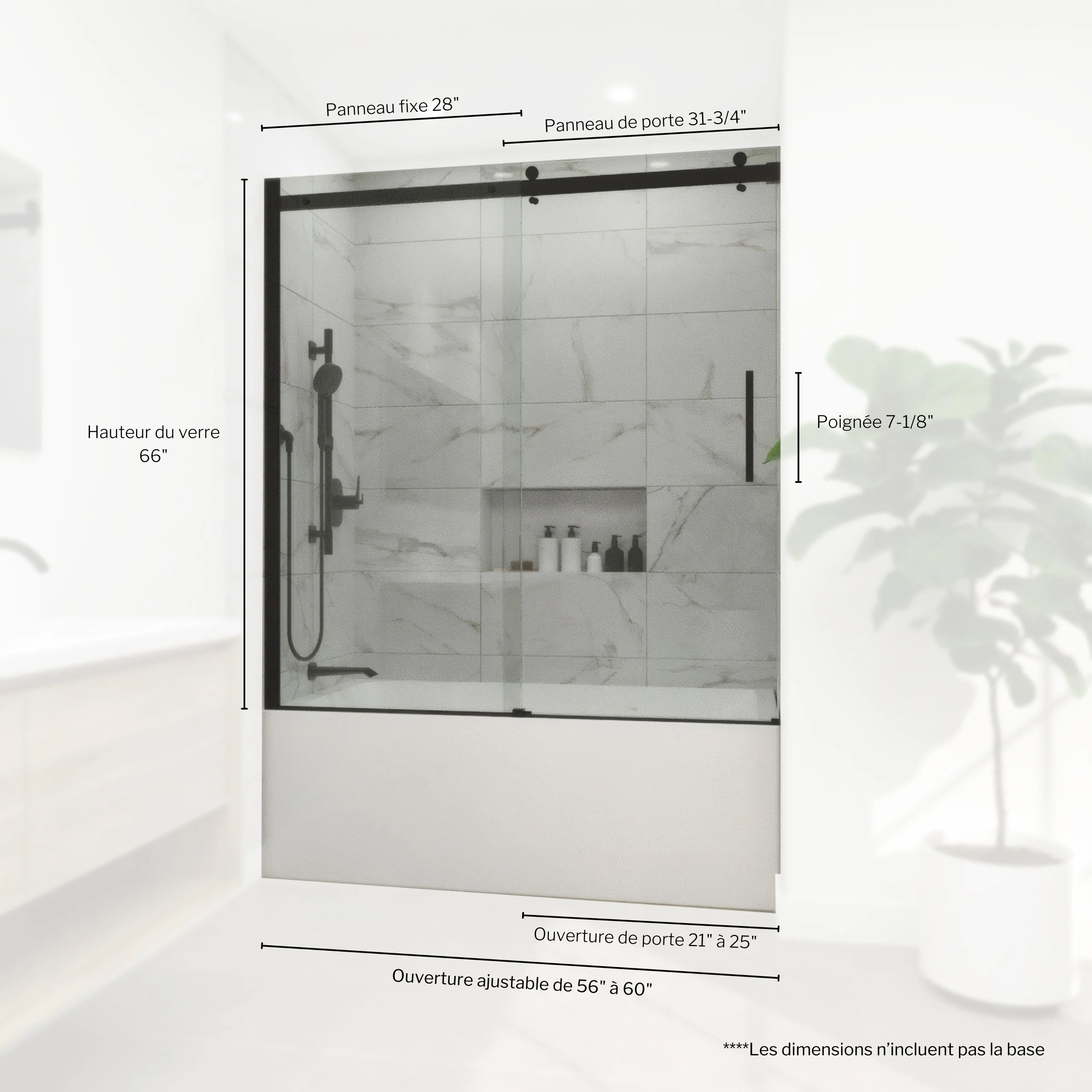 Duo Bain Roberta 32" x 60" et Porte de bain Collection D'Youville - Image 3