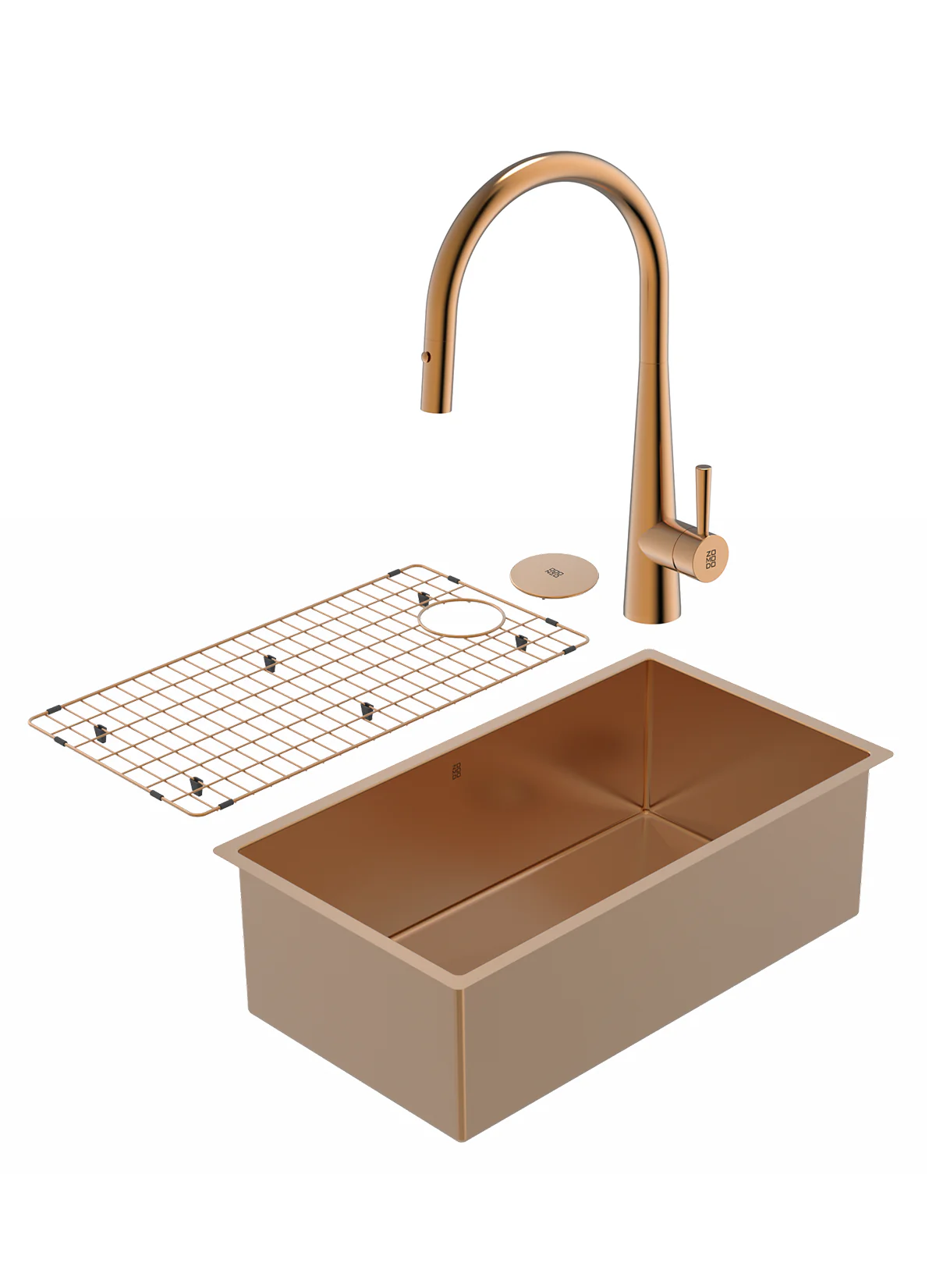 Duo évier PearlArc bronze et robinet de cuisine Cignus - Image 2