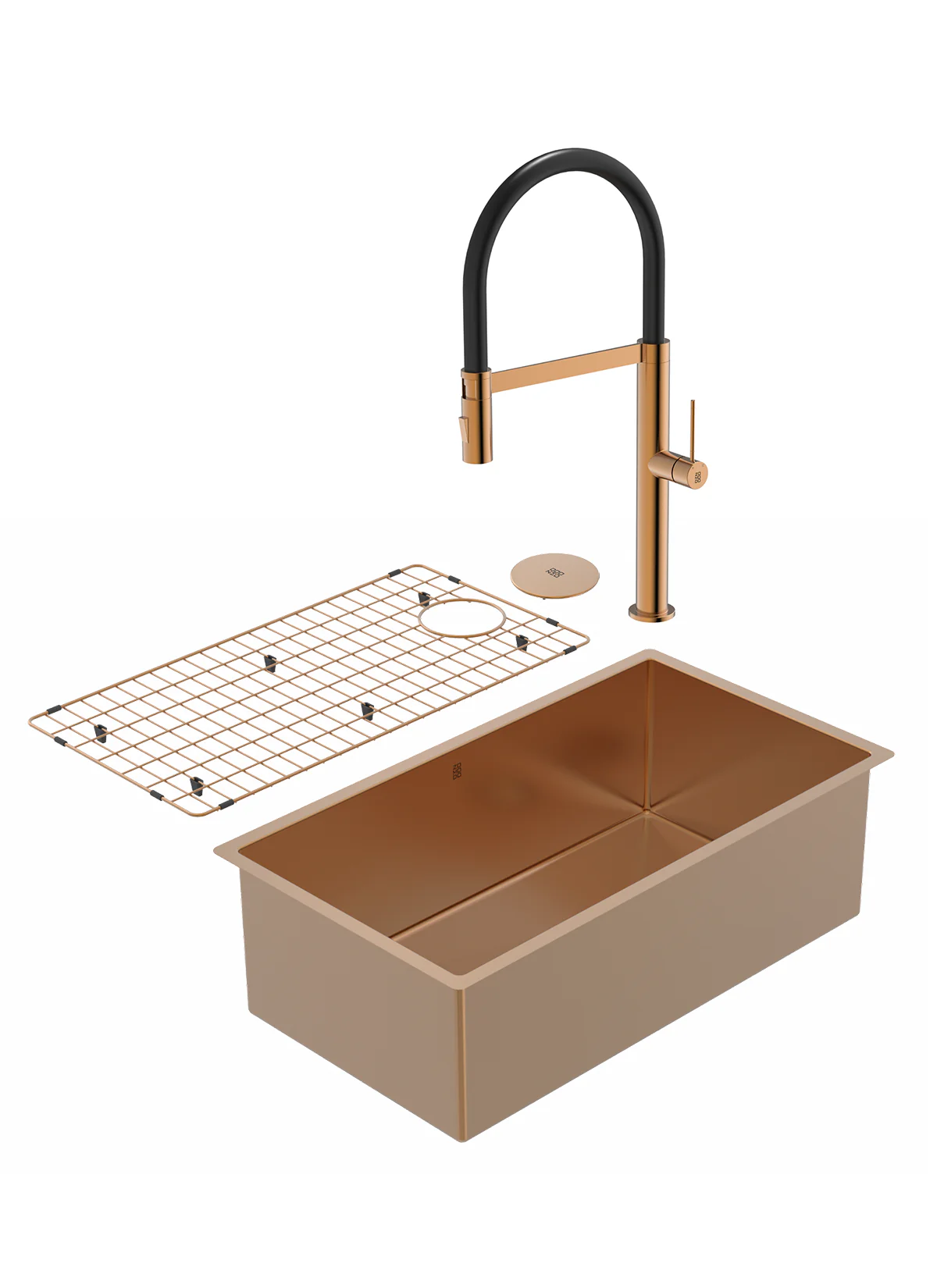 Duo évier PearlArc bronze et robinet de cuisine Crystal - Image 2