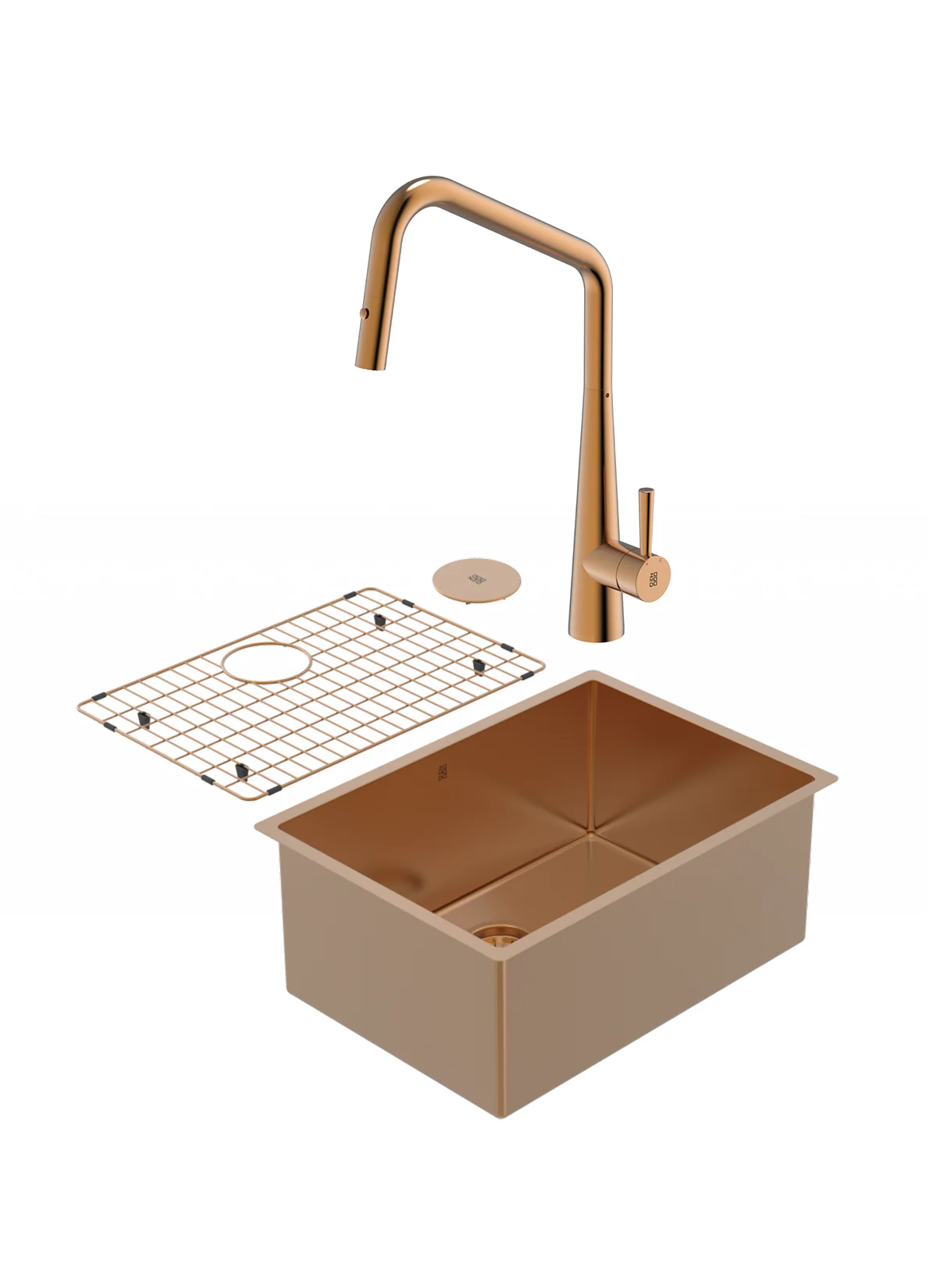 Duo évier PearlArc bronze et robinet de cuisine Orizuro