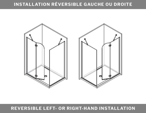 Écran de douche arrondi pivotant à 2 côtés 79" Collection Monaco - Image 3