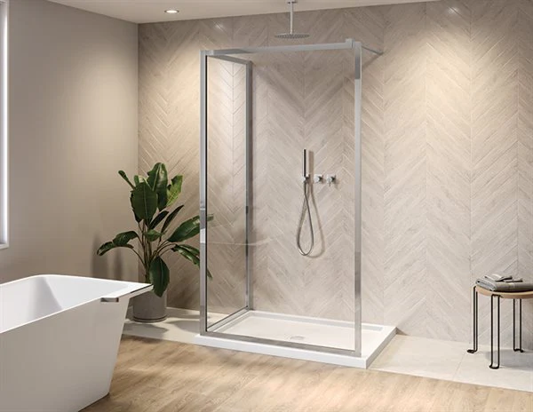 Écran de douche en coin fixe 79" Collection Elera