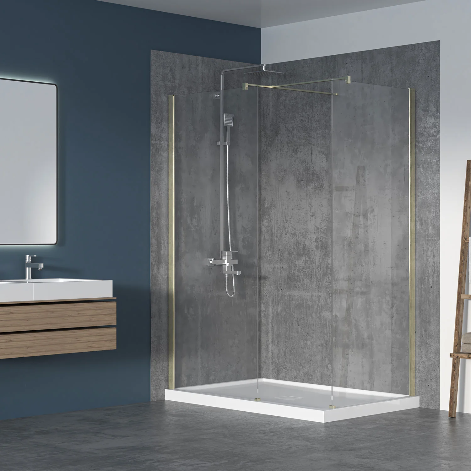 Écran de douche en coin walk-in Zitta - Image 3