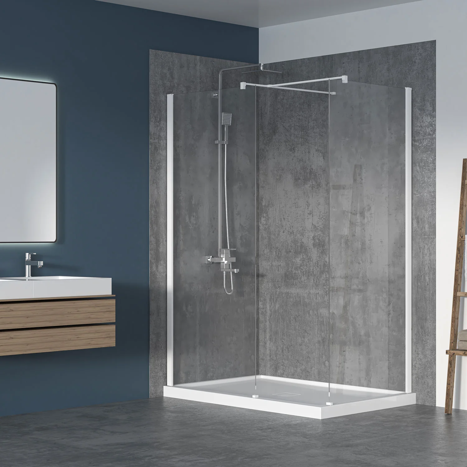 Écran de douche en coin walk-in Zitta - Image 4