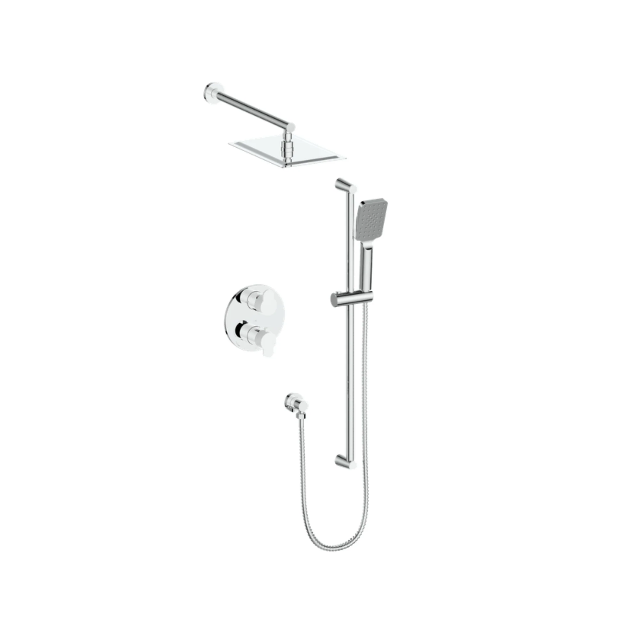 Ensemble de douche Pression balancée Chrome/Blanc Collection LUSTEN