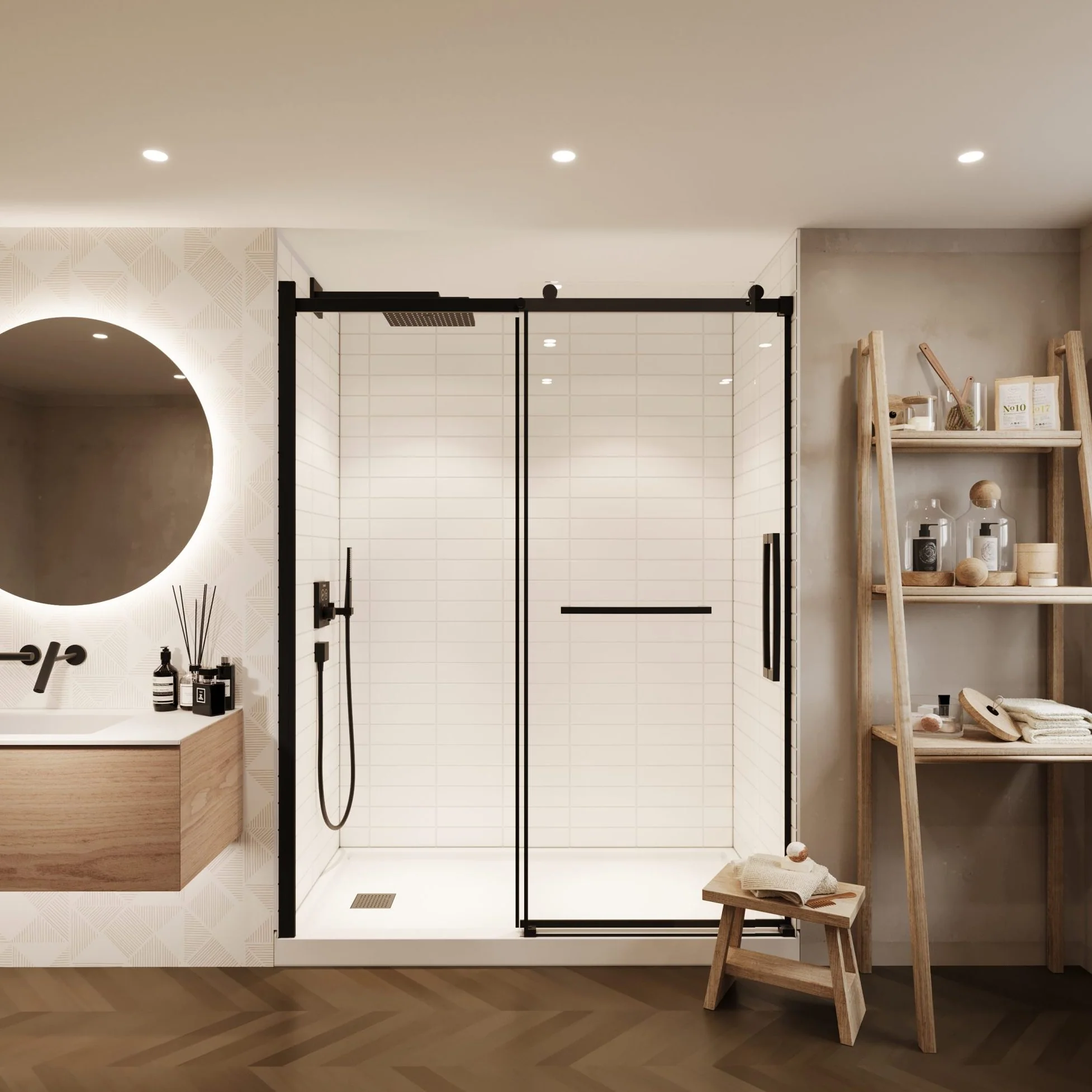 Trio Base, murs et Porte de douche en alcôve 60" Collection Mance - Image 4
