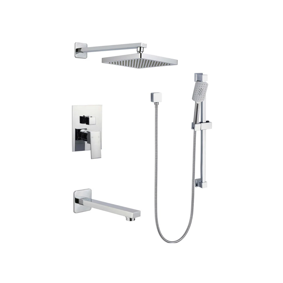 Ensemble de robinet de bain/douche chrome Collection Design