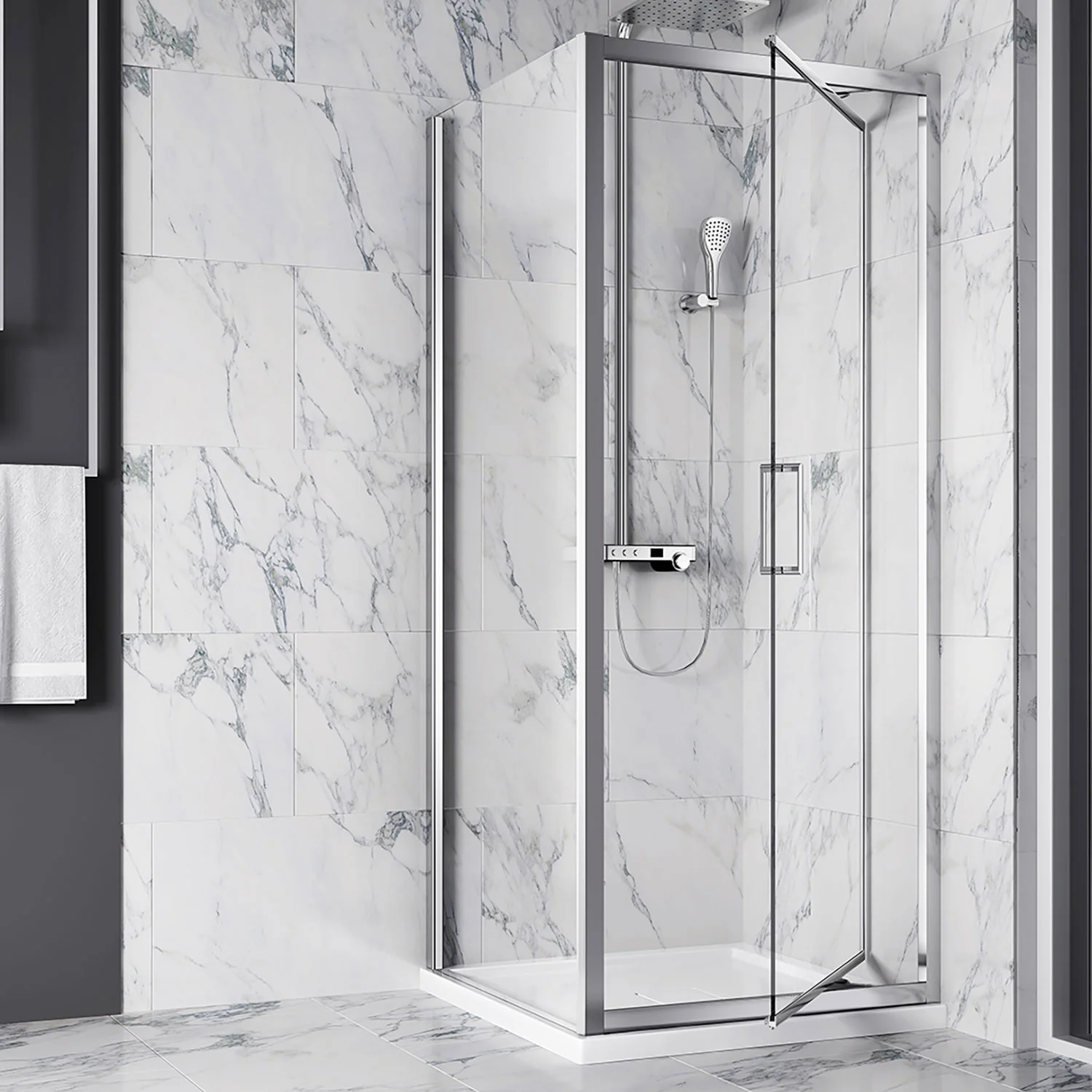 Ensemble Porte de douche en coin Collection Xenia