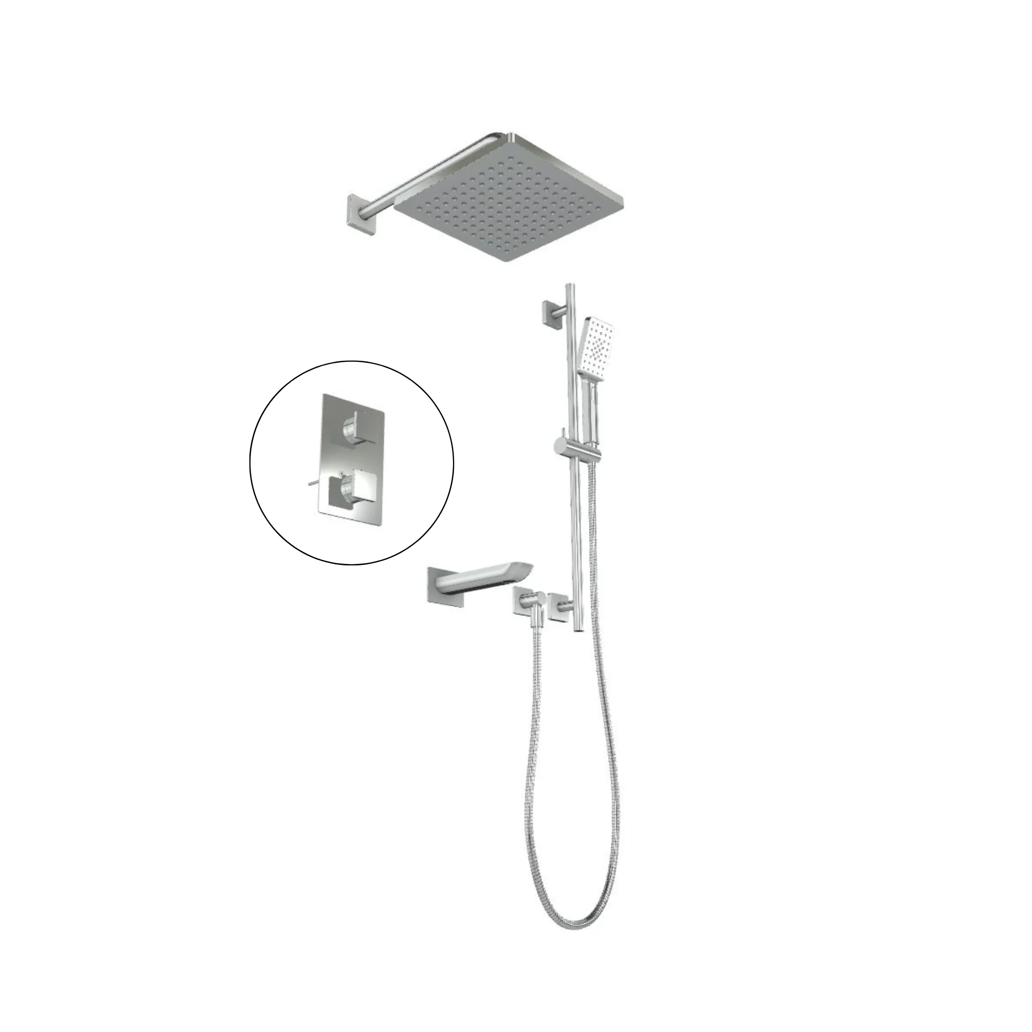 Ensemble de robinet de bain/douche Carré Collection UMIX - Image 6