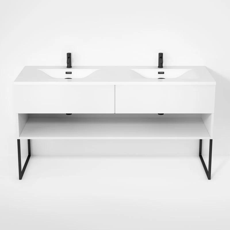 Ensemble vanité avec piétement et lavabo double 63" Collection Haus - Image 3