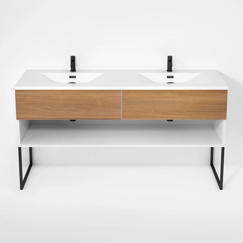 Ensemble vanité avec piétement et lavabo double 63" Collection Haus - Image 6