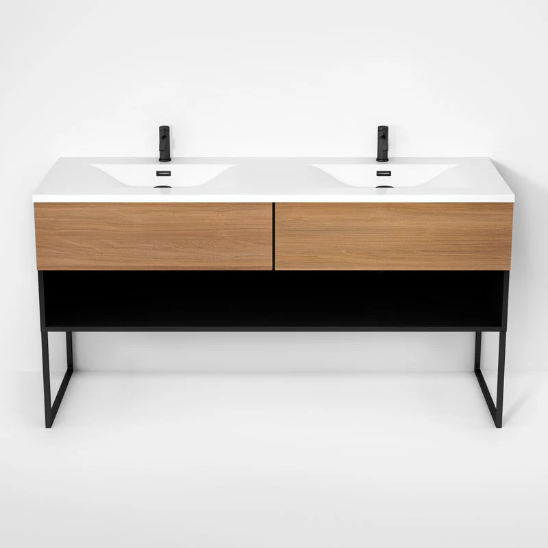 Ensemble vanité avec piétement et lavabo double 63" Collection Haus - Image 7