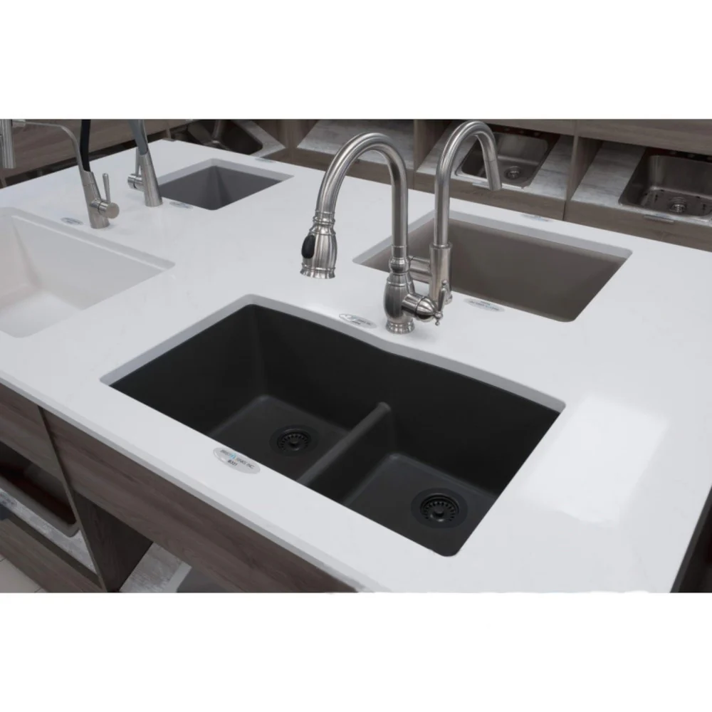 Évier de cuisine double à cuve basse en Granite Sous Plan Collection Virtuo - Image 7