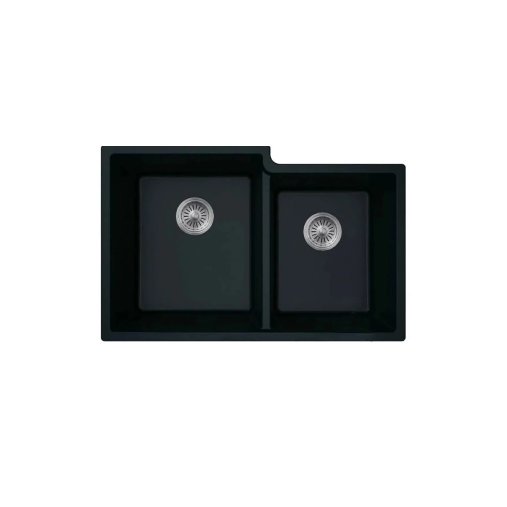 Évier de cuisine double décalé en Granite Sous plan Collection Virtuo - Image 3