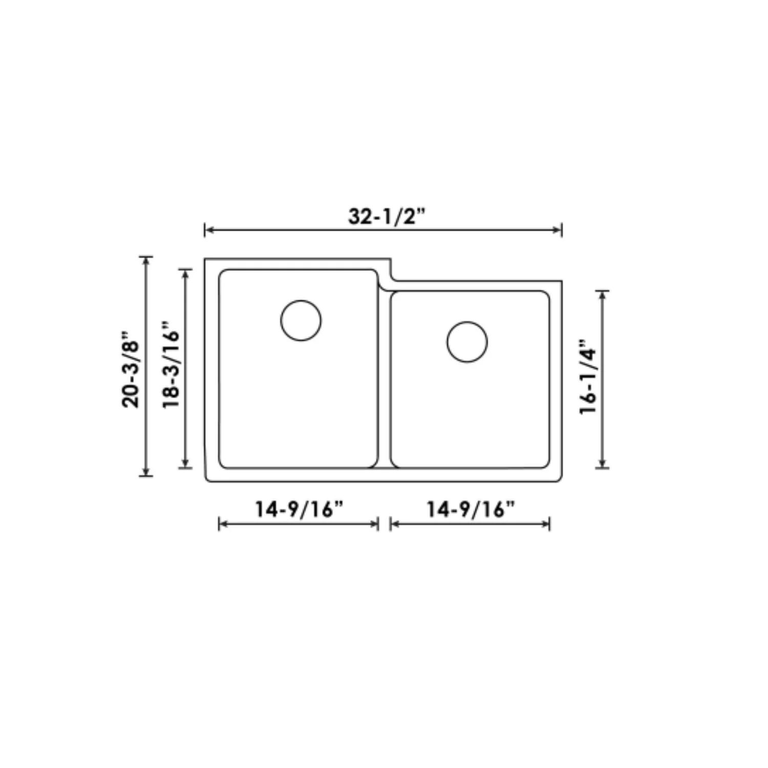 Évier de cuisine double décalé en Granite Sous plan Collection Virtuo - Image 6