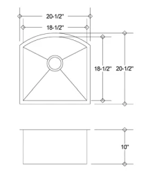Évier de cuisine simple sous plan Lenola - Image 2