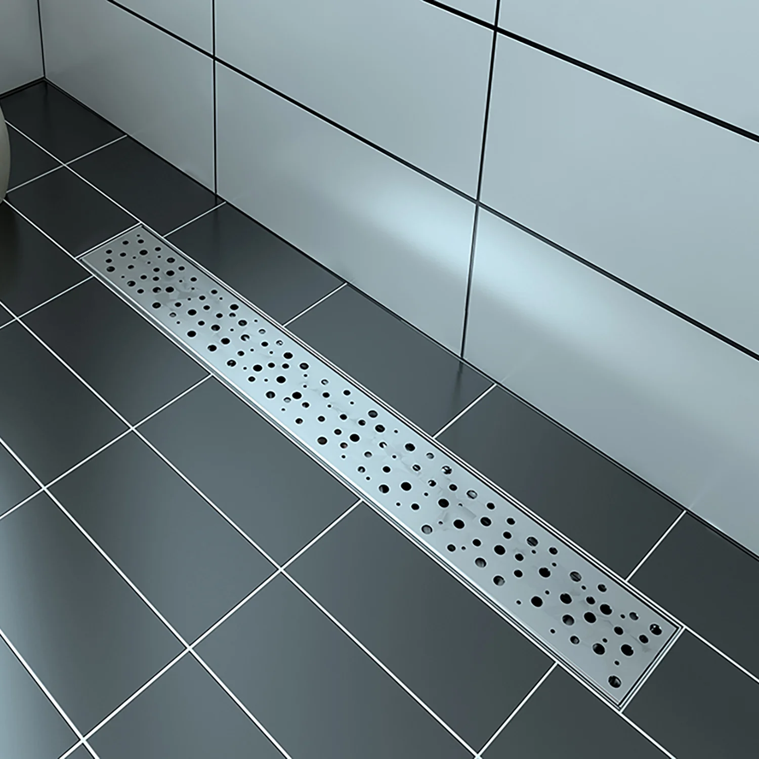 Grille pour drain linéaire, motif rond - Image 2