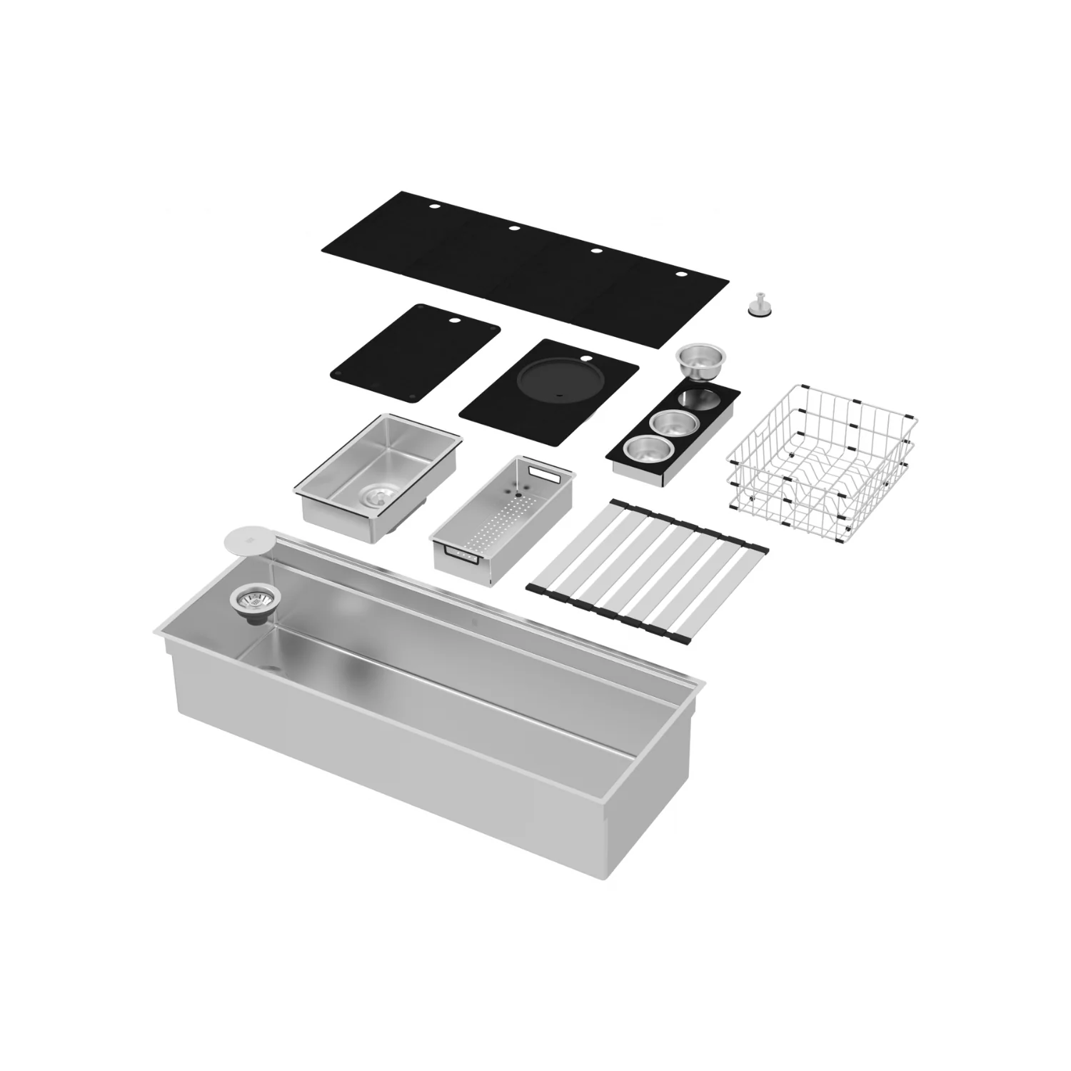 Station de travail simple 44"avec accessoires Collection Integrato