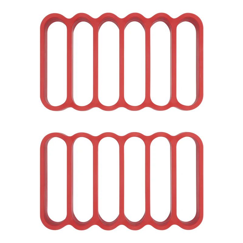 Jeu de 2 grilles à rôtir en silicone rouge - Image 2