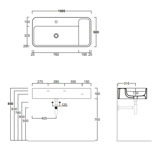 Lavabo suspendu Collection Hop - Image 4
