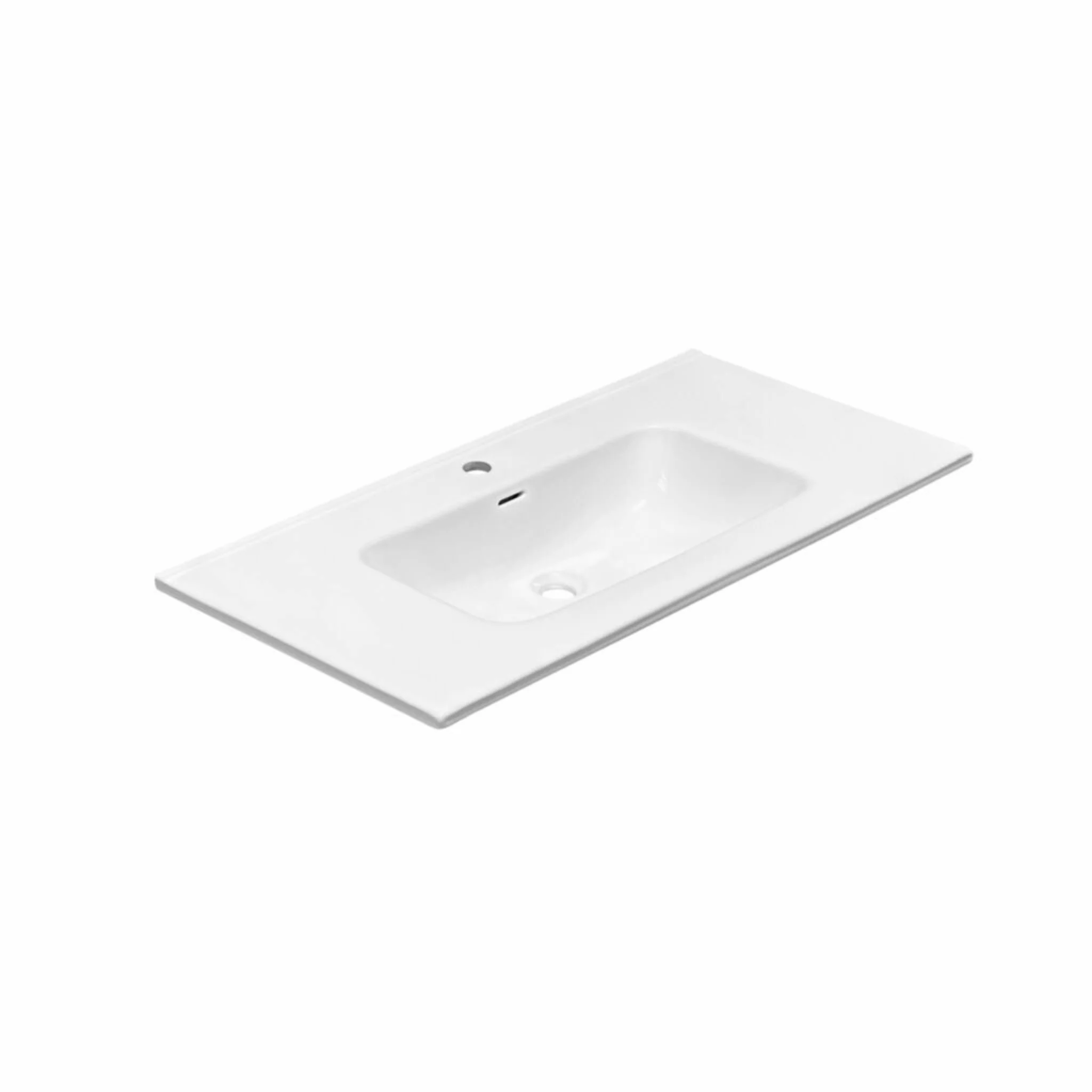 Plan-lavabo en porcelaine 36" Blanc lustré Collection Porto - Image 2