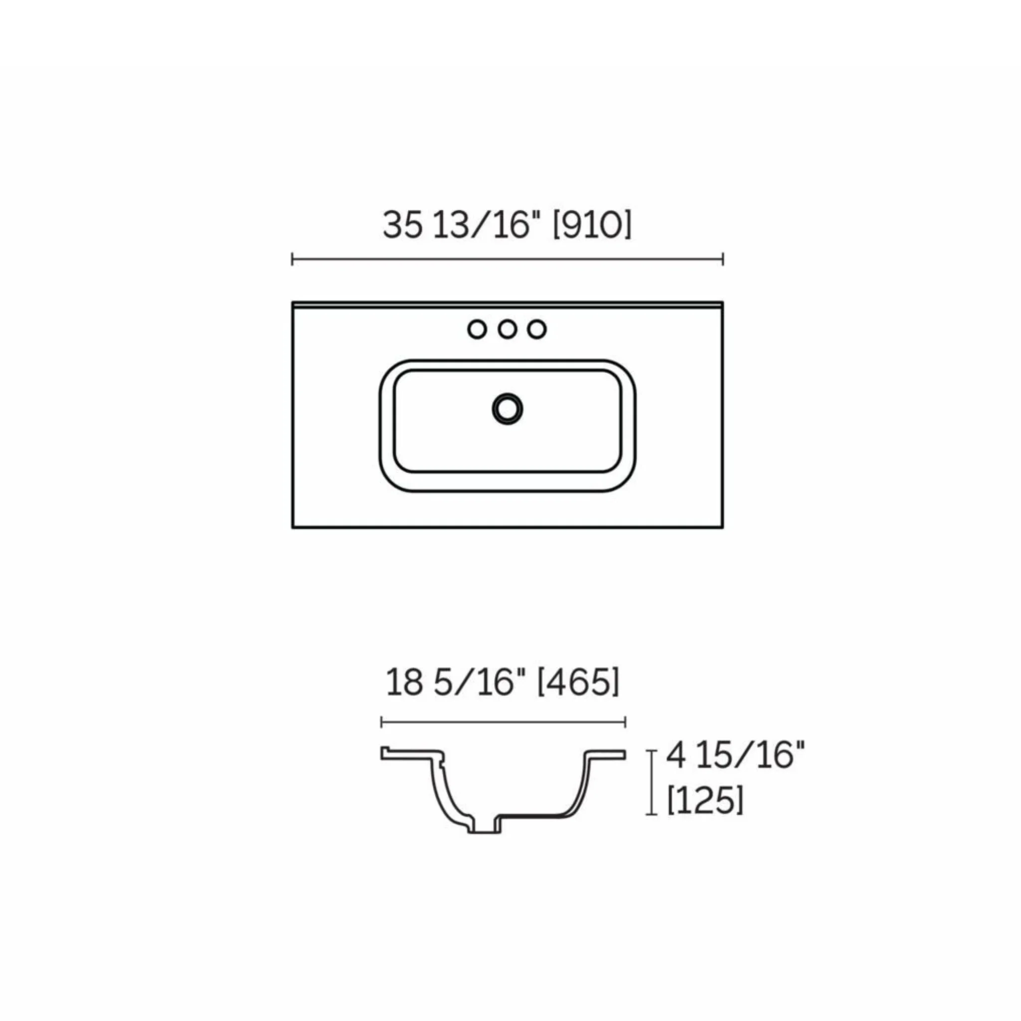 Plan-lavabo en porcelaine 36" Blanc lustré Collection Porto - Image 6