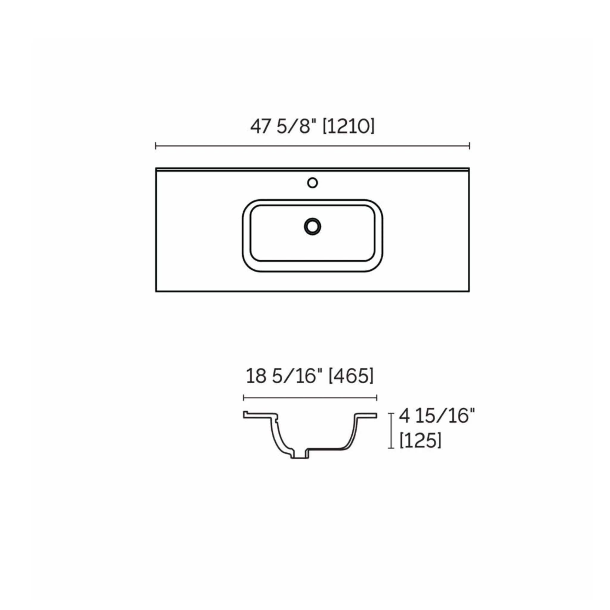 Plan-lavabo en porcelaine 48" Blanc lustré Collection Porto - Image 3