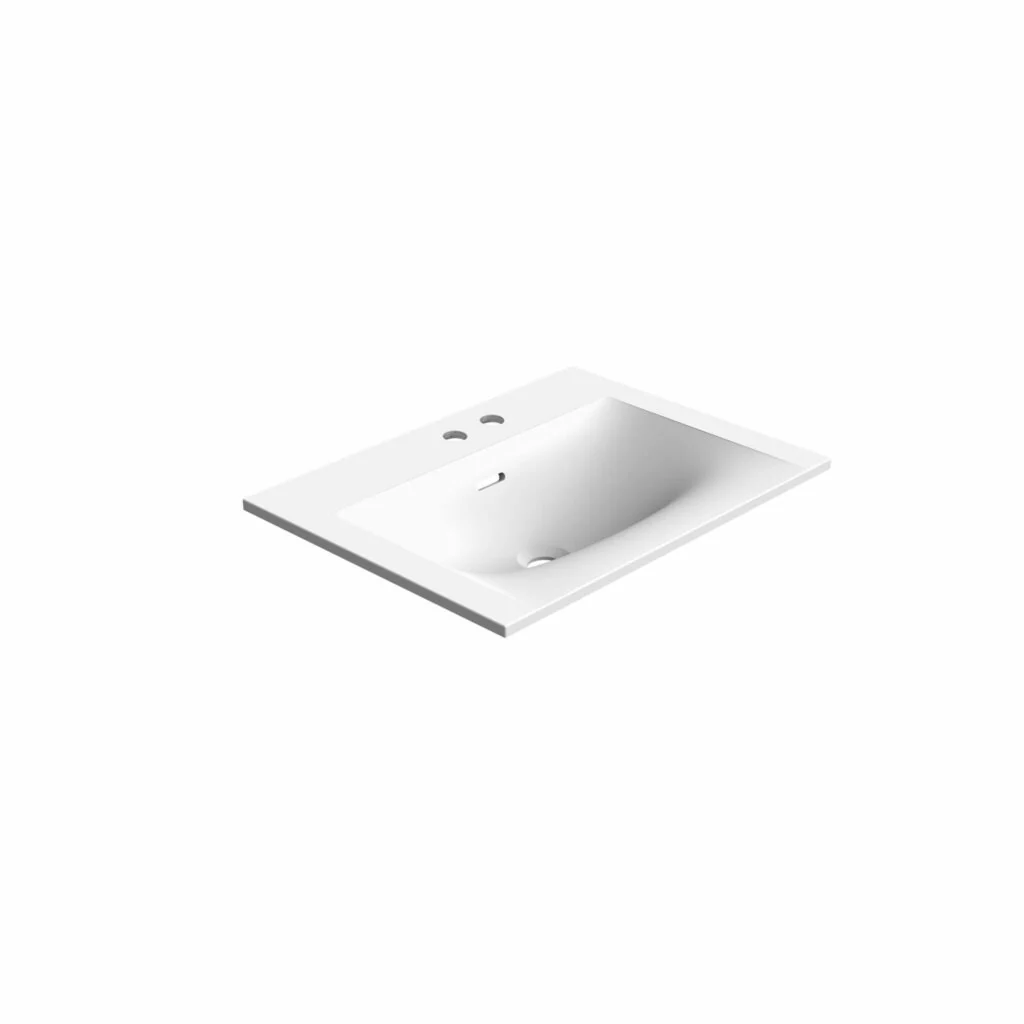 Plan-lavabo en surface solide CristalPlant 24" Collection Neve - Image 10