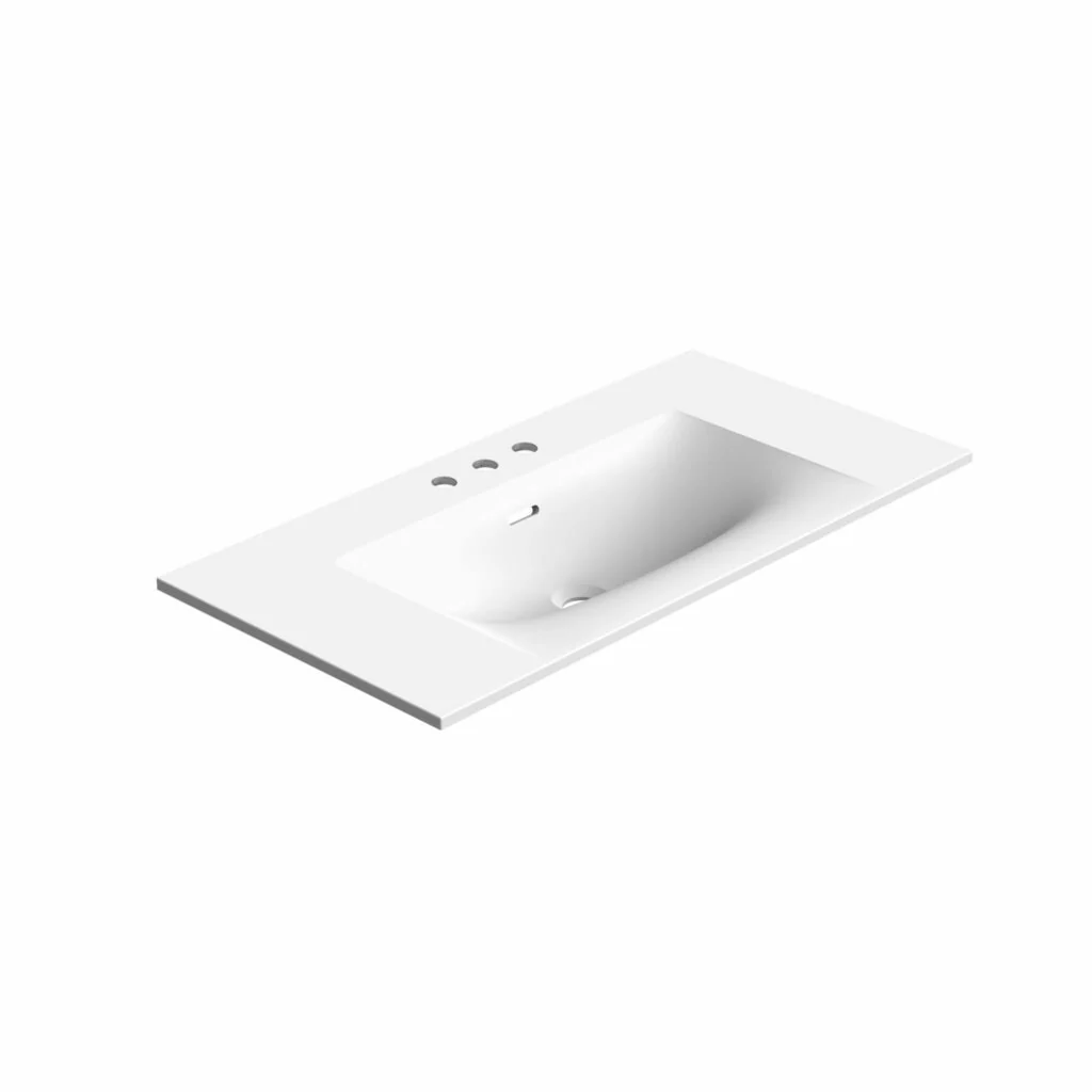 Plan-lavabo en surface solide CristalPlant 36" Collection Neve - Image 13