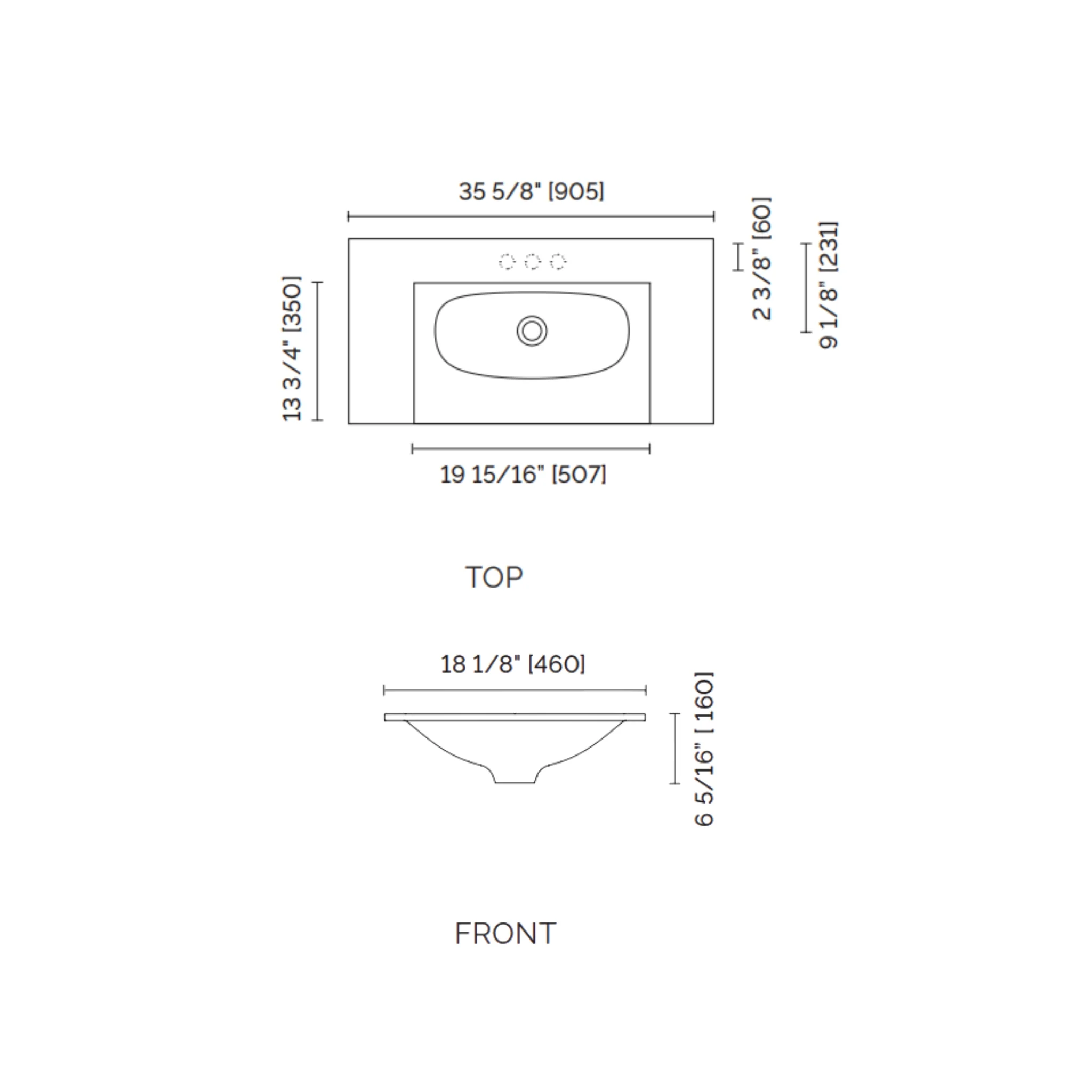 Plan-lavabo en surface solide CristalPlant 36" Collection Neve - Image 16
