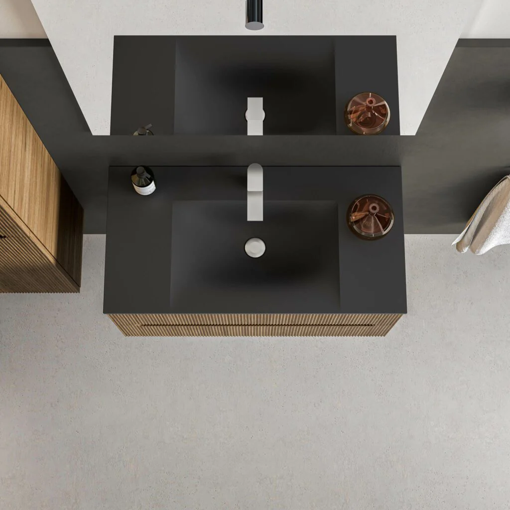 Plan-lavabo en surface solide CristalPlant 36" Collection Neve - Image 3