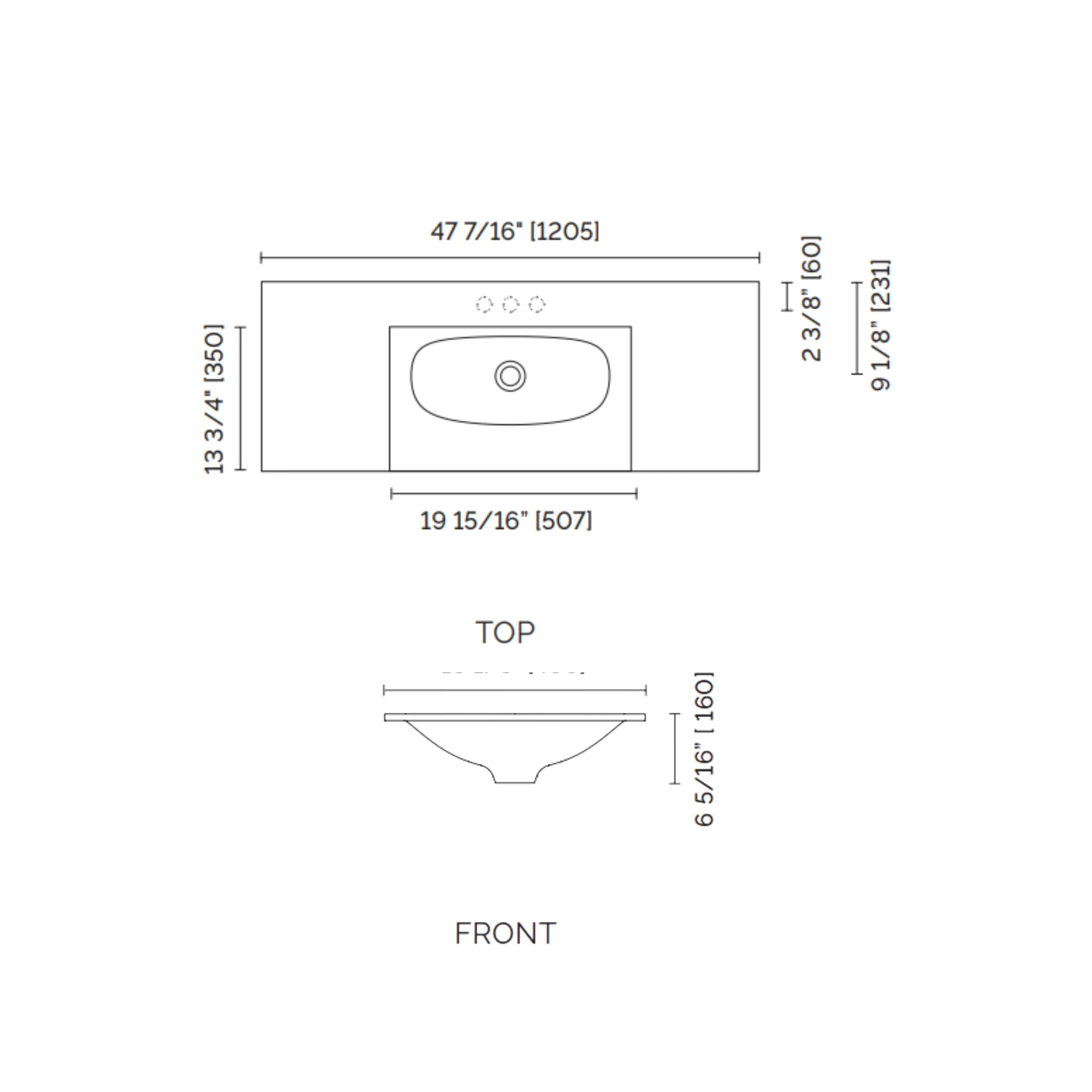 Plan-lavabo en surface solide CristalPlant 48" Collection Neve - Image 16