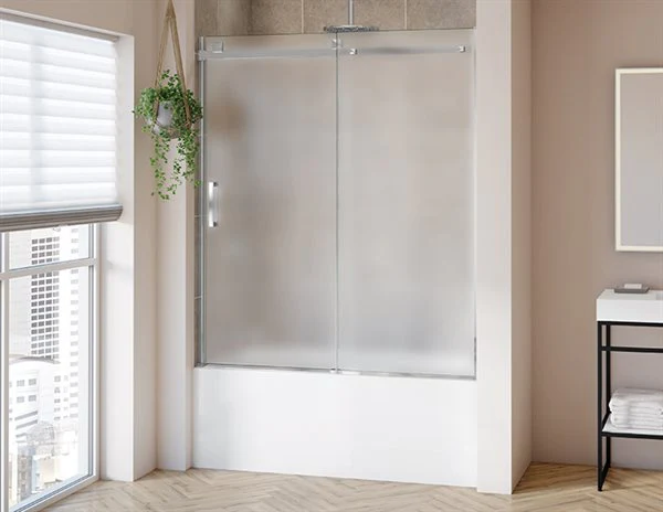 Porte de bain coulissante verre Brume 66" Collection Skyline