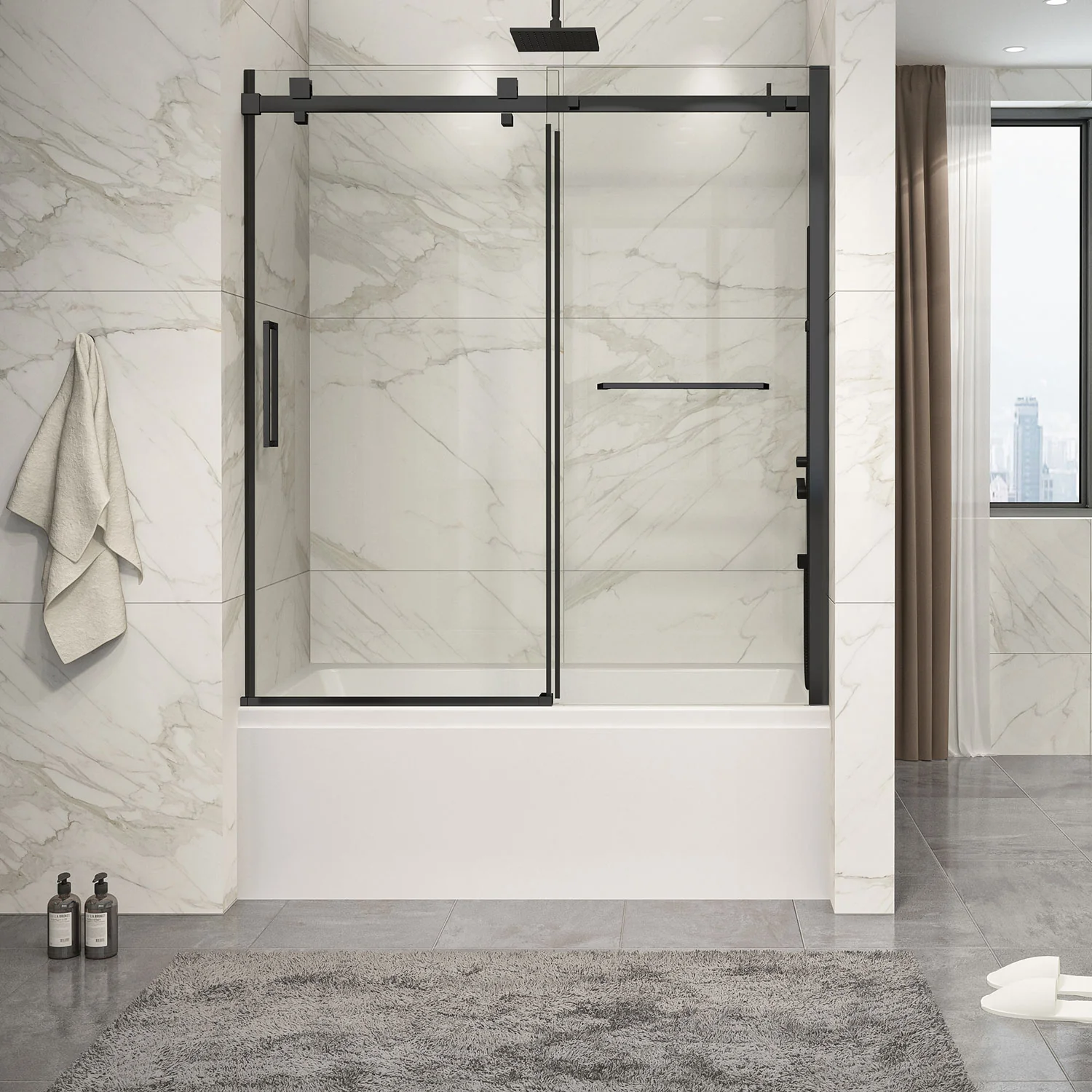 Porte de bain en alcôve Piazza 60" X 63H" - Image 3