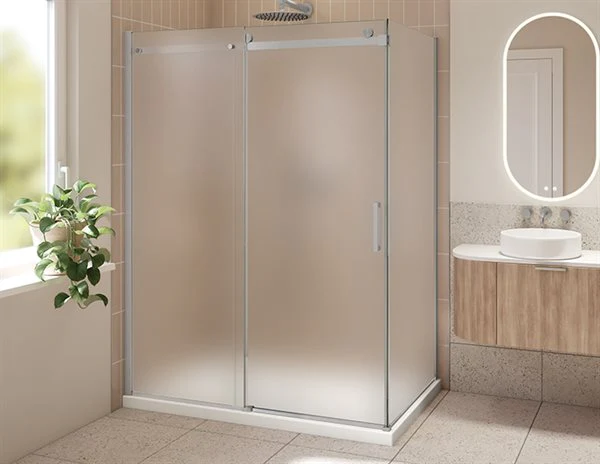 Porte de douche 2 côtés 79" Verre Brume Collection Horizon - Image 2