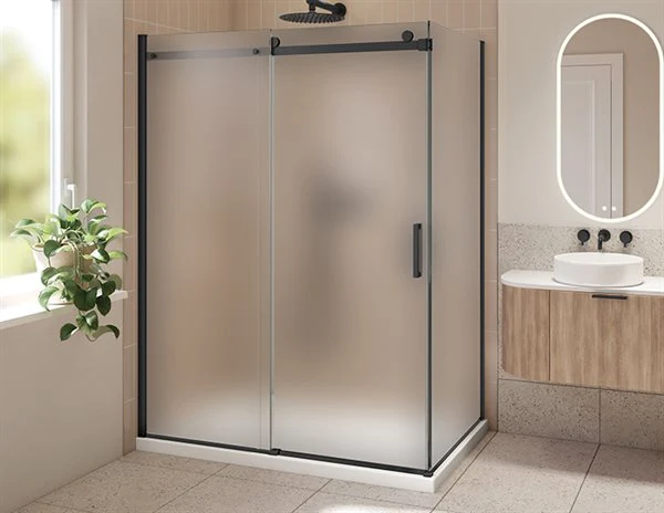 Porte de douche 2 côtés 79" Verre Brume Collection Horizon - Image 3