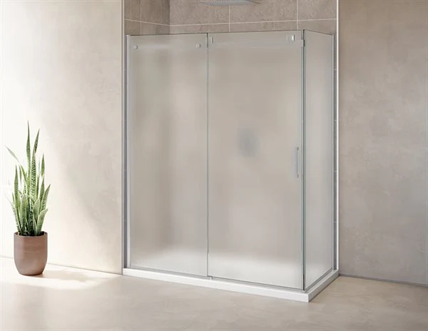 Porte de douche 2 côtés 79" Verre Brume Collection Skyline