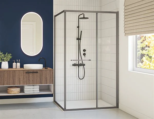 Porte de douche 2 côtés à ouverture intérieure 79" Collection Closiq - Image 3