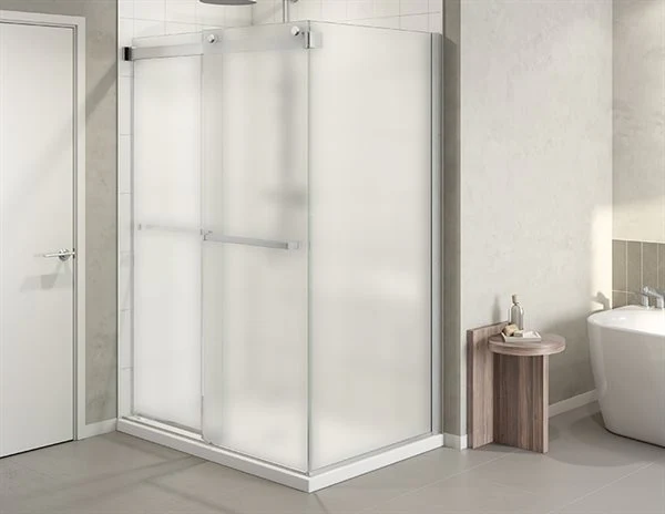 Porte de douche coulissante 2 côtés 79" Verre Brume Collection Gemini Plus - Image 2