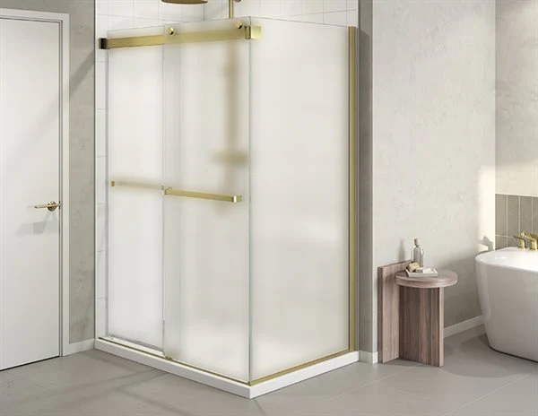 Porte de douche coulissante 2 côtés 79" Verre Brume Collection Gemini Plus - Image 4
